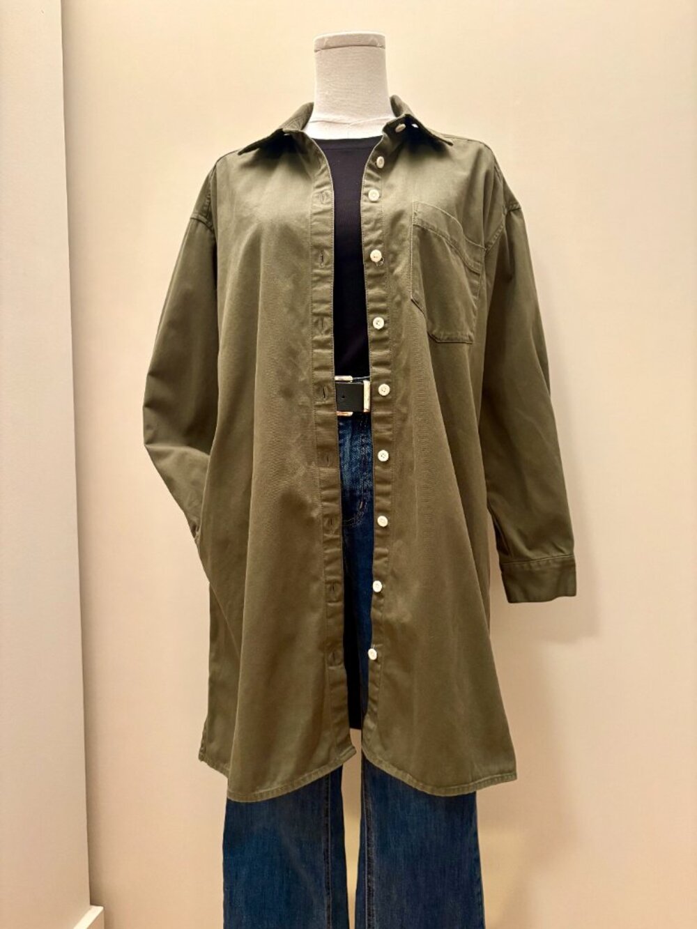 Madewell Olive Green Long-Sleeve Button-Up Shirt